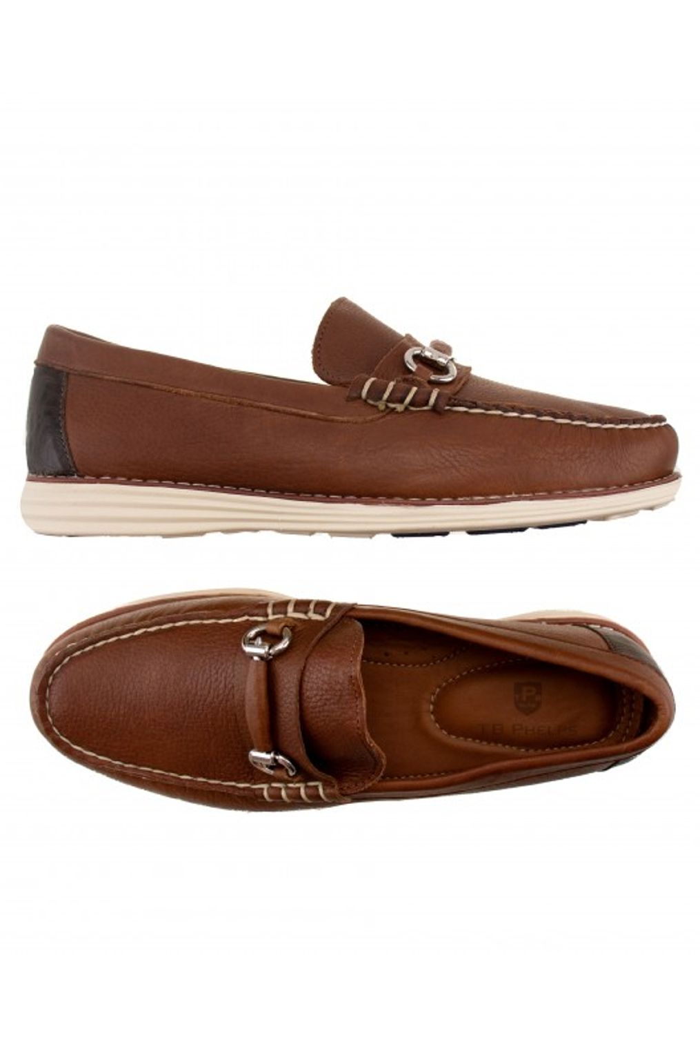 Freeport Interchangeable 'Bridge Bits®' Hybrid Loafer in Gridiron Brown Leather by T.B. Phelps