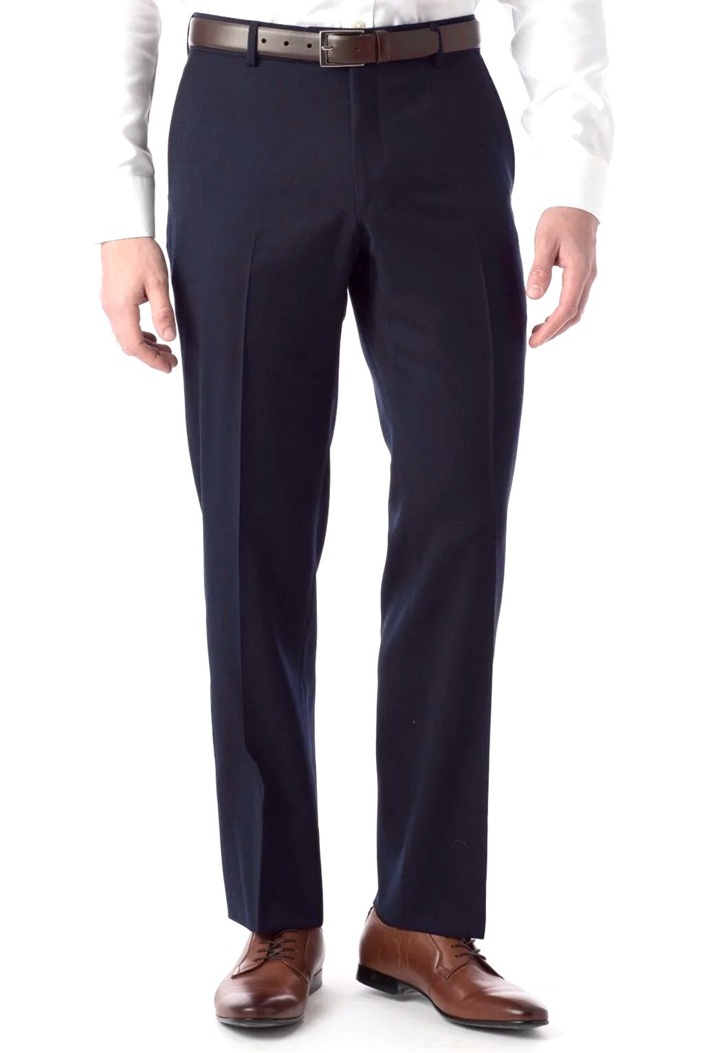 Super 130s Loro Piana Wool Gabardine Flat Front Trouser in Mariner (Choice of Fits) by 6 East by Ballin
