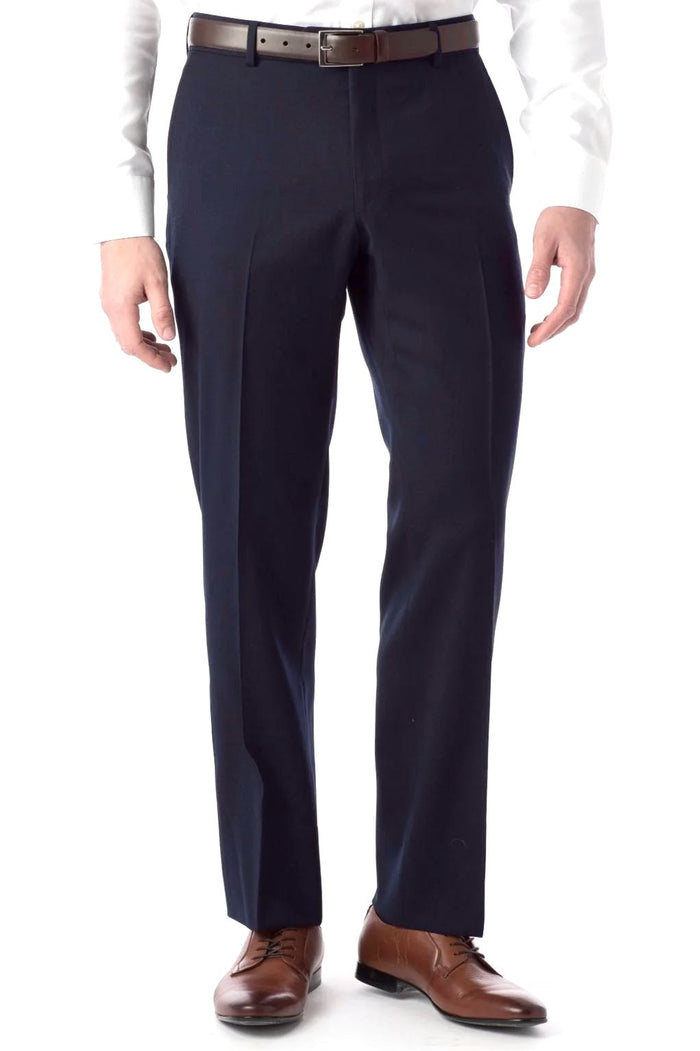 Super 130s Loro Piana Wool Gabardine Flat Front Trouser in Mariner (Choice of Fits) by 6 East by Ballin