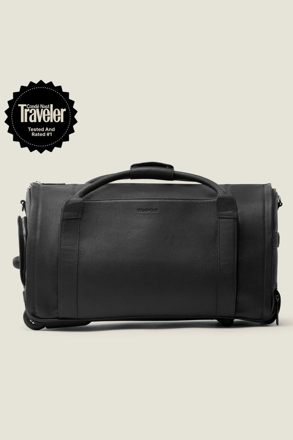 Nova - The Original Leather Garment Roller Duffle in Jet Black by Wool & Oak