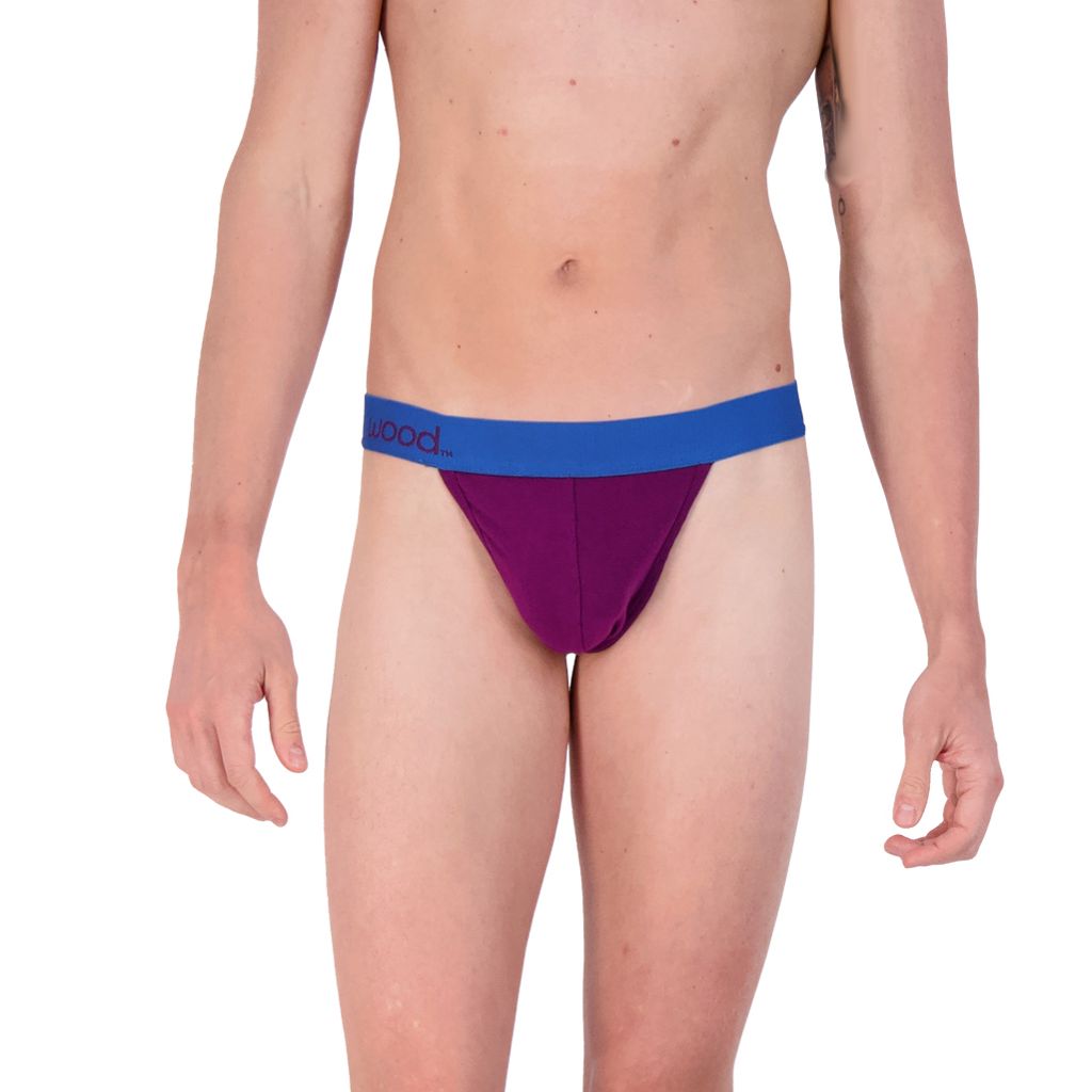 Thong in Dark Purple by Wood Underwear