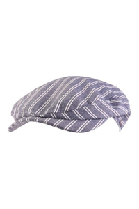 Ivy Classic Cap in Lightweight Blue Stripe Denim (Size 62) by Wigens
