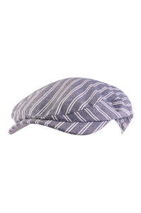 Ivy Classic Cap in Lightweight Blue Stripe Denim (Size 62) by Wigens