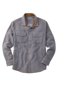 Double Face Overshirt in Mid Grey by Borgo28