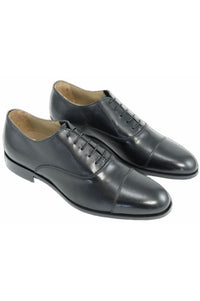 Asti Italian Parma Calfskin Cap-Toe Oxford in Black by Alan Payne Footwear