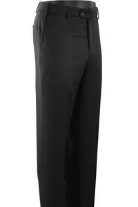 Super 110s Prunelle Wool Flat Front Trouser in Black (Choice of Fits) by 6 East by Ballin