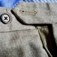 Super 100s Worsted Wool Flannel Trouser in Tan Heather (Hampton Plain Front) by Berle