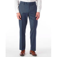Super 130s Italian Luxury Ultimate Comfort Wool Tropical Flat Front Trouser in Blue Mix by 6 East by Ballin