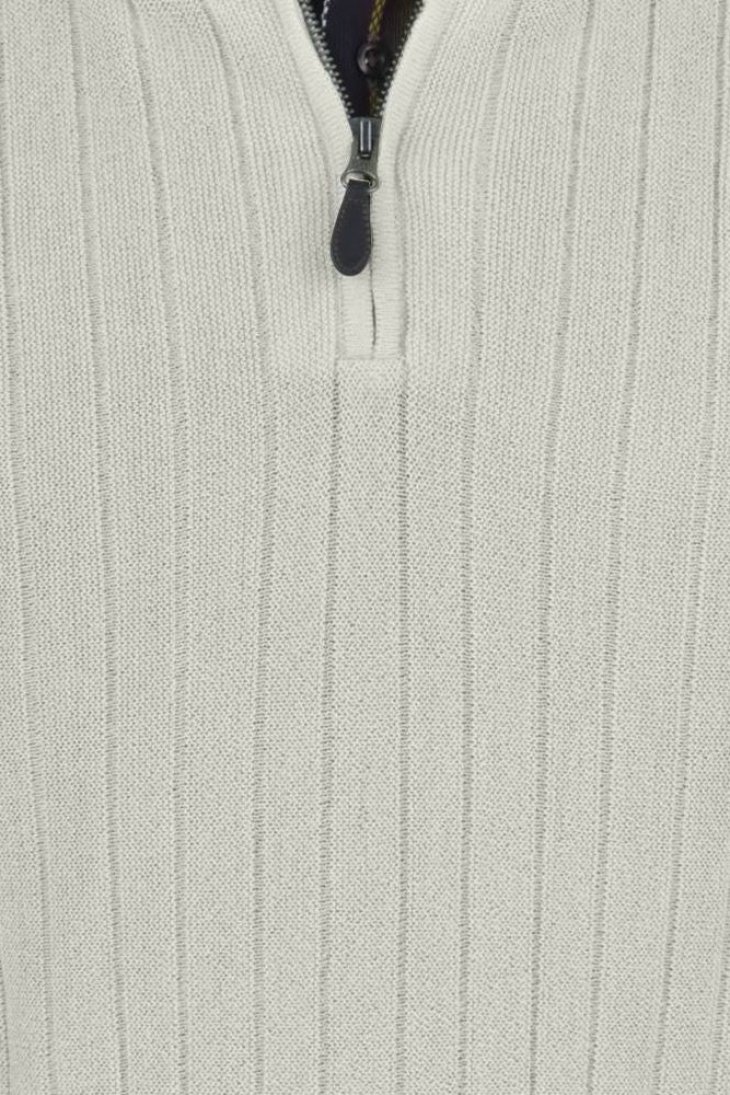 Baby Alpaca 'Links Stitch' Ribbed Zip-Neck Sweater Vest in Natural Vanilla by Peru Unlimited