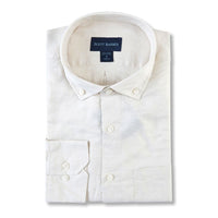 Linen/Tencel Solid Twill Sport Shirt in Natural by Scott Barber