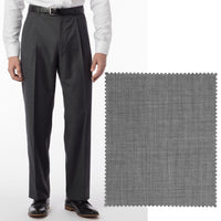 BIG FIT Sharkskin Super 120s Worsted Wool Comfort-EZE Trouser in Black and White (Manchester Pleated Model) by Ballin