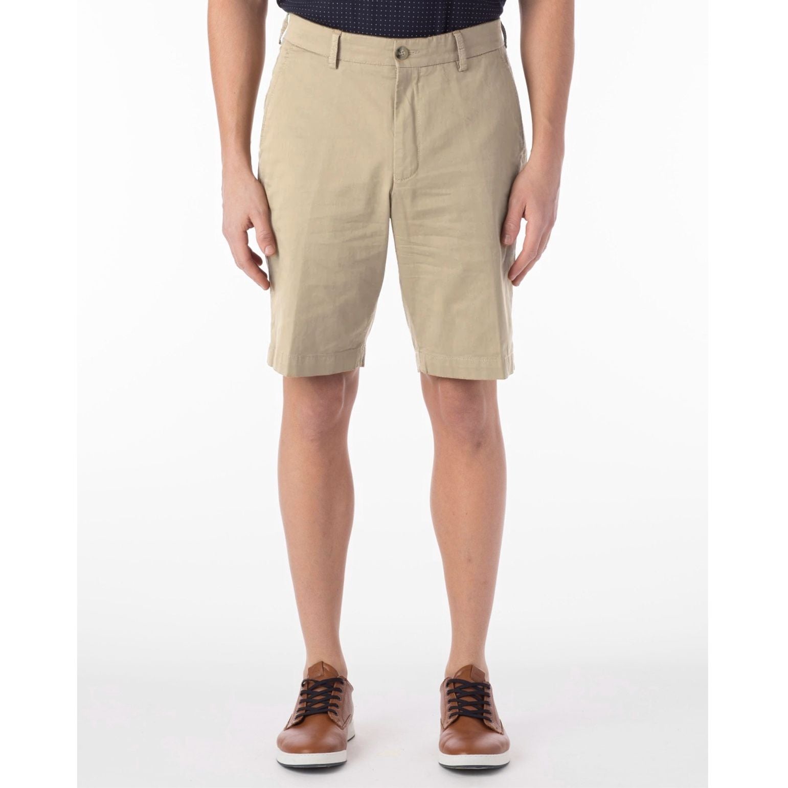 Broken Twill Stretch Cotton Shorts in Stone by Ballin