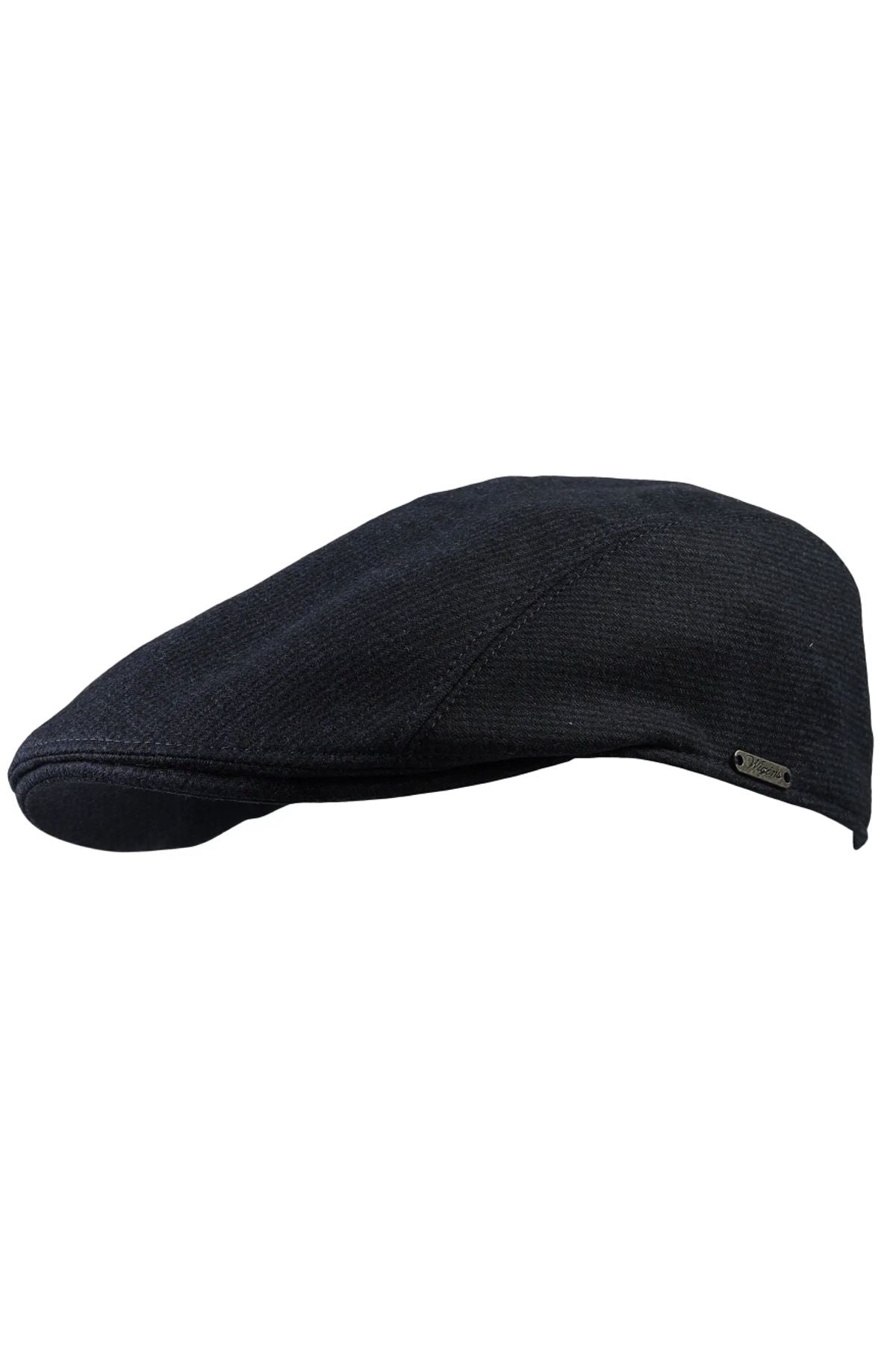 Ivy Modern Houndstooth 'Vitale Barberis Canonico' Wool Blend 'Archive Line' Cap in Navy by Wigens