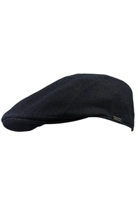 Ivy Modern Houndstooth 'Vitale Barberis Canonico' Wool Blend 'Archive Line' Cap in Navy by Wigens