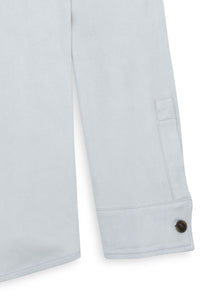 Micro Suede Shirt Jacket in Cement by Scott Barber