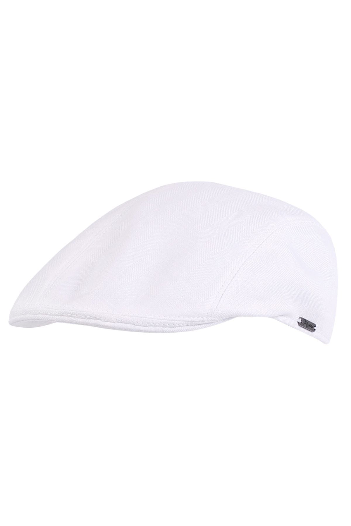 Ivy Modern Subalpino Herringbone Linen Cap in White by Wigens