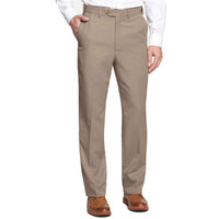 Prime Poplin Trouser in Dark Khaki (Self Sizer Plain Front - Regular & Short Rise) by Berle