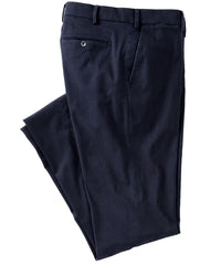 Supima Sateen Italian Luxury Flat Front Cotton Trouser in Dark Navy (Choice of Fits) by 6 East by Ballin