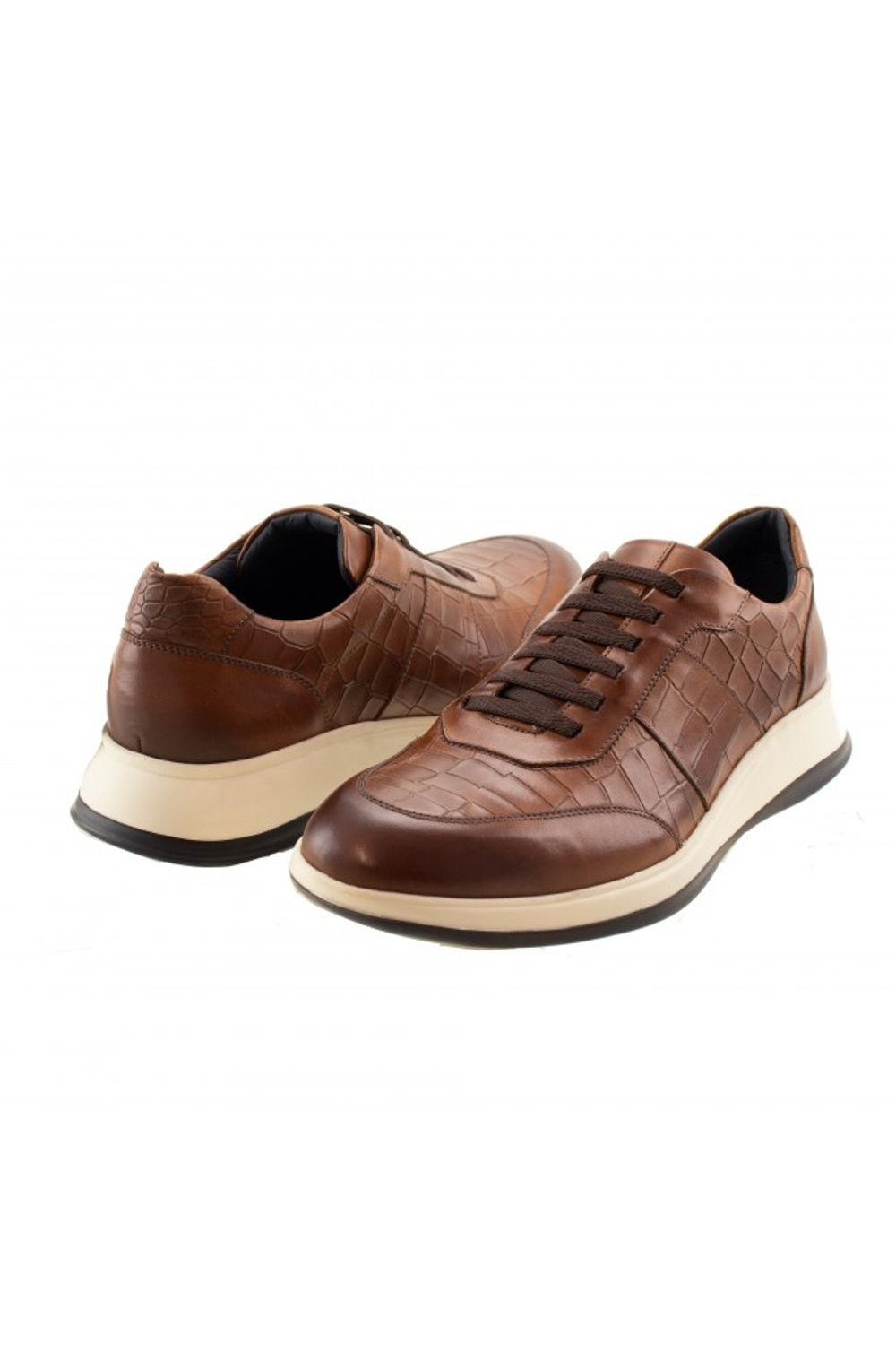 32 Austin Gator Embossed Calfskin Sneaker in Cognac by T.B. Phelps