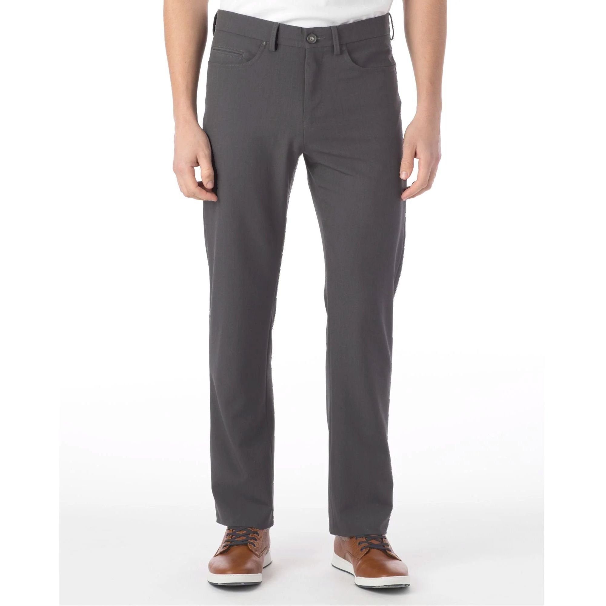 Comfort-EZE 5-Pocket Commuter Bi-Stretch Gabardine Pant in Medium Grey, Size 35 (Connor Modern Fit) by Ballin
