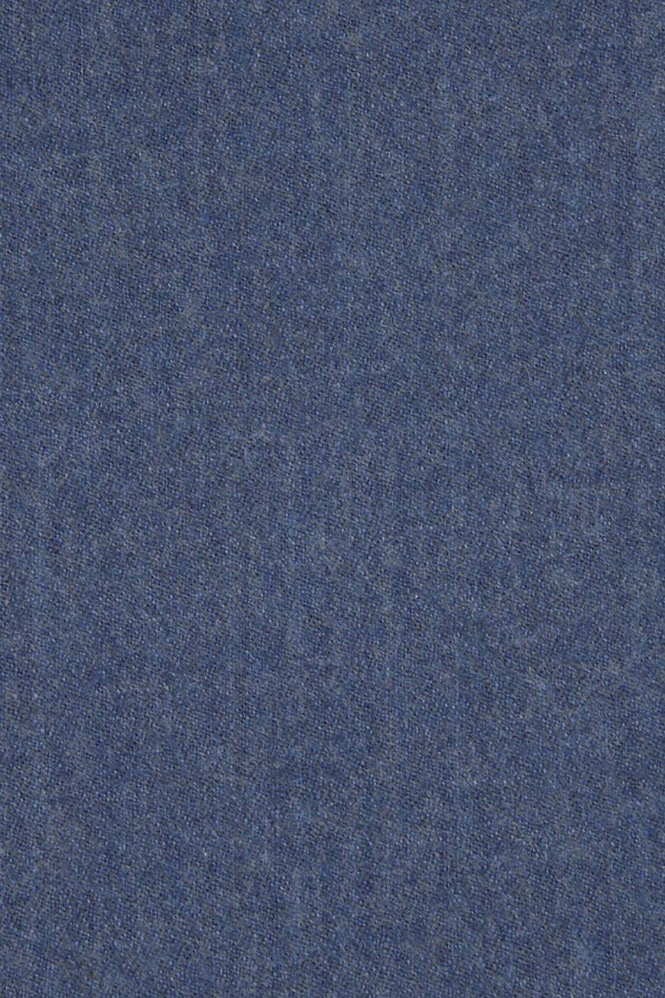 Cashmere and Wool Italian Flannel Comfort-EZE Trouser in Blue Mix (Flat Front Models) by Ballin