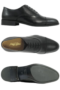Asti Italian Parma Calfskin Cap-Toe Oxford in Black by Alan Payne Footwear