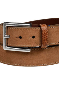 Sueded Calfskin Casual Leather Belt in Tan by Torino Leather