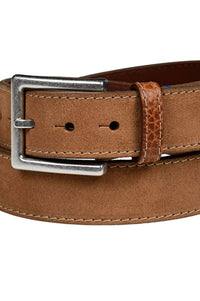 Sueded Calfskin Casual Leather Belt in Tan by Torino Leather
