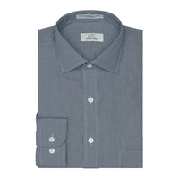 Black Mini Houndstooth Wrinkle-Free Cotton Dress Shirt with Spread Collar by Cooper & Stewart