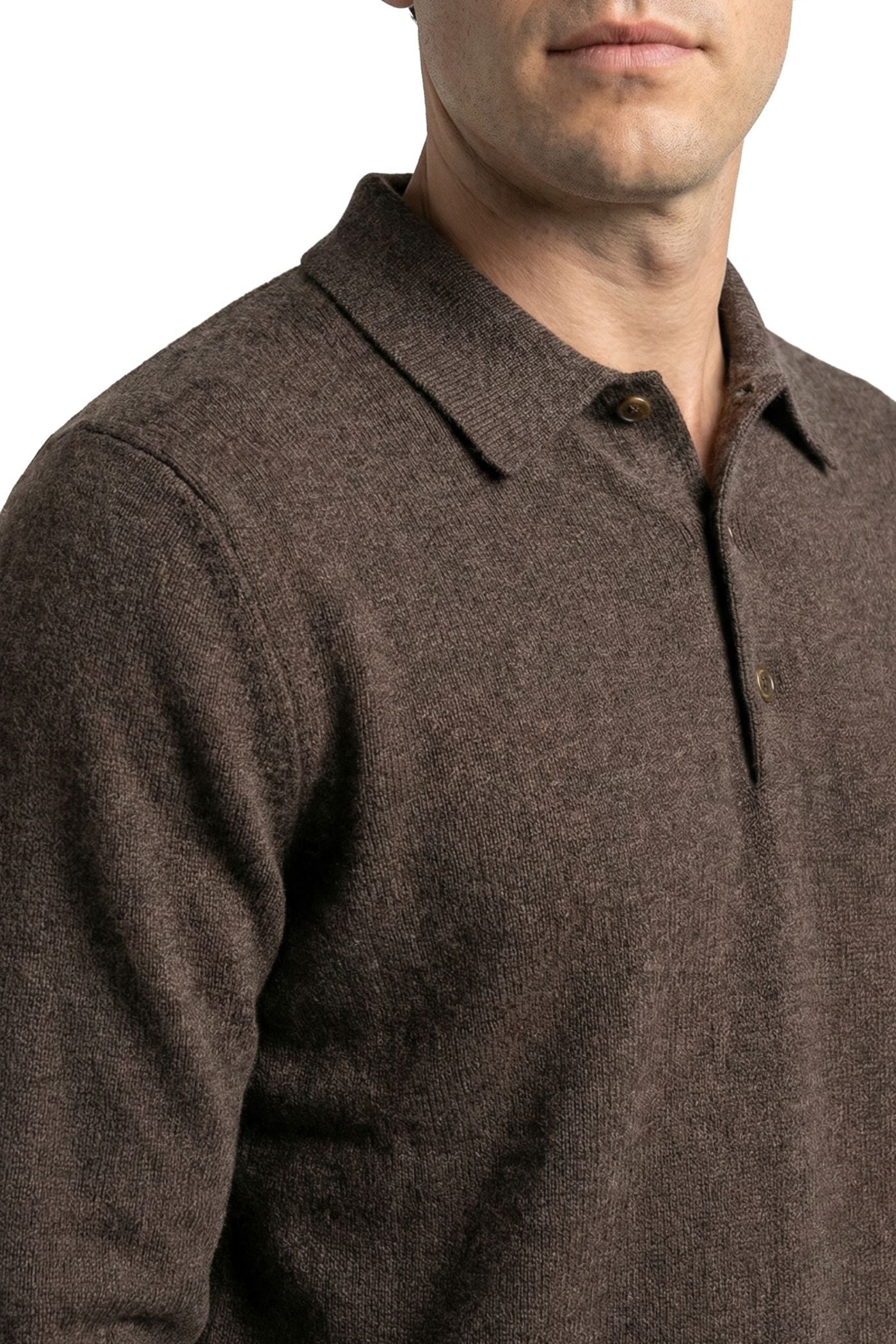 Pure Cashmere Polo Sweater in Kindling by Scott Barber