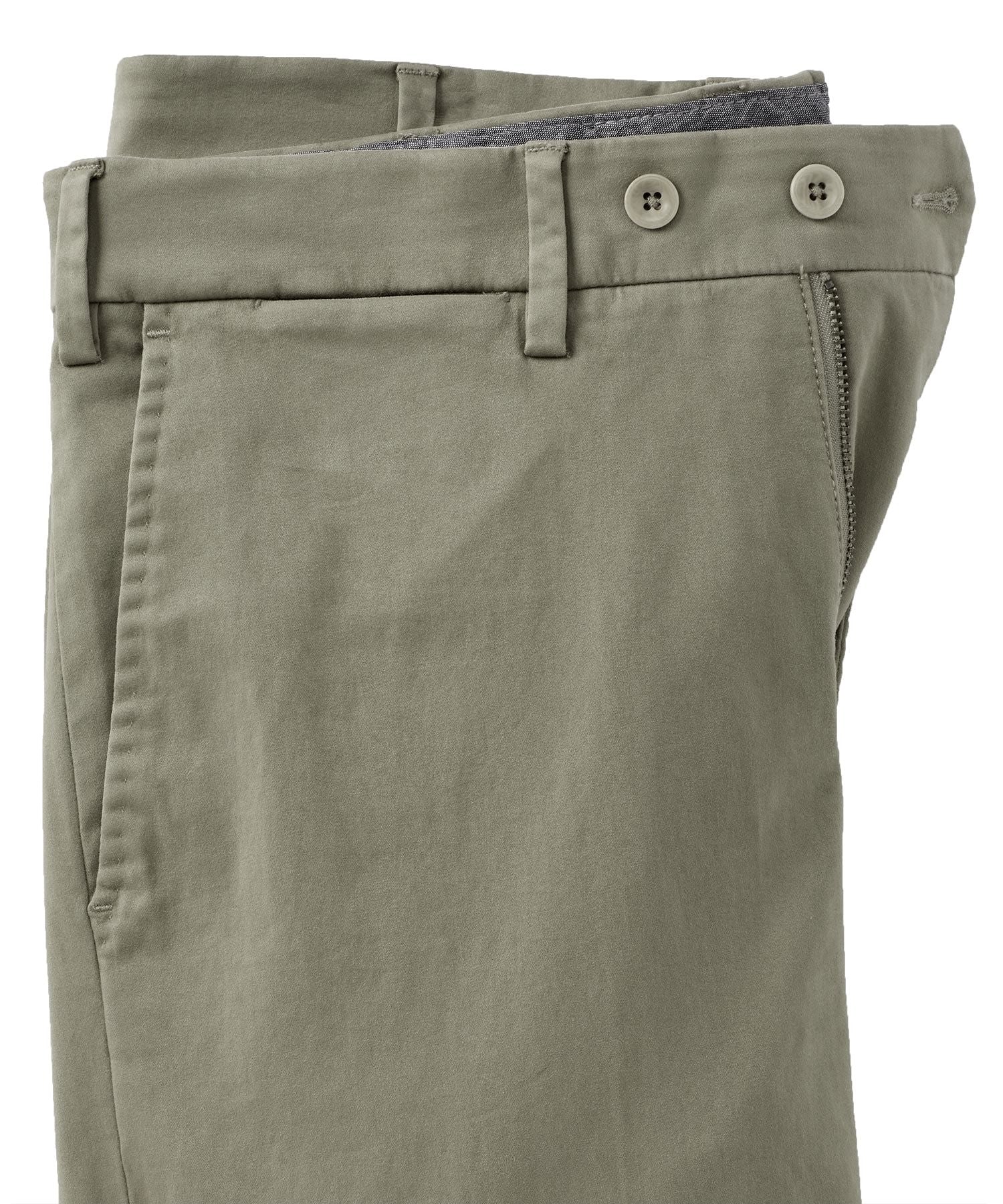 Supima Sateen Italian Luxury Flat Front Cotton Trouser in Light Olive (Choice of Fits) by 6 East by Ballin