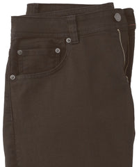 'Old Dyed Denim' Stretch 5-Pocket Jeans in Dark Brown (Modern Straight Fit) by Ballin