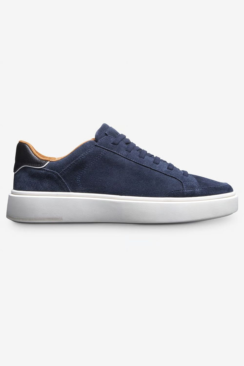 Oliver Slip-On Stretch-Lace Sneaker in Navy Suede by Allen Edmonds