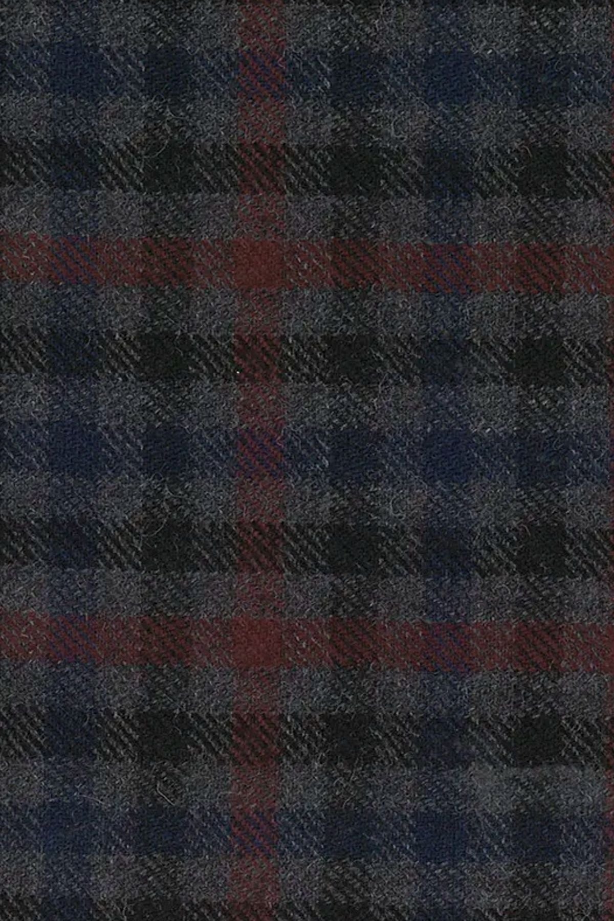 Ivy Modern 'Lanificio Campore' Wool Check 'Archive Line' Cap in Dark Grey by Wigens