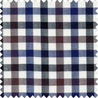 Brown, Blue, and Natural Herringbone Check Cotton and Wool Blend Button-Down Shirt by Viyella