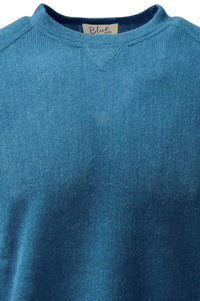Baby Alpaca Links Knit Raglan Sleeve Sweatshirt-Style Sweater in Petrel by Blue 1899