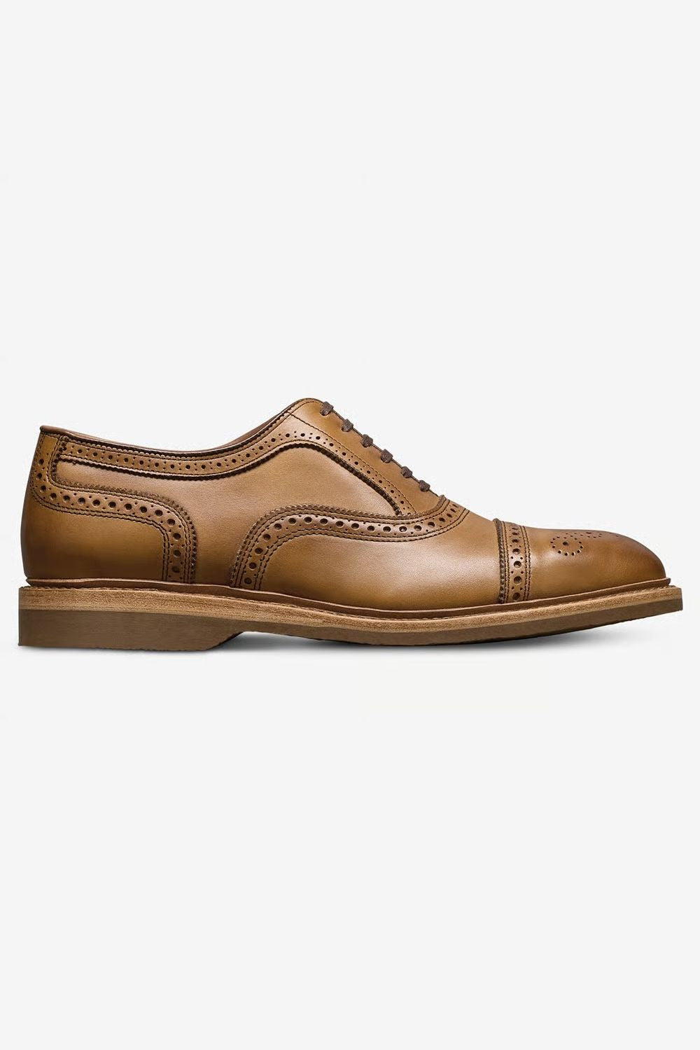 Strand Verse Cap-Toe Oxford Dress Shoe with Perf Detailing in Walnut Leather by Allen Edmonds
