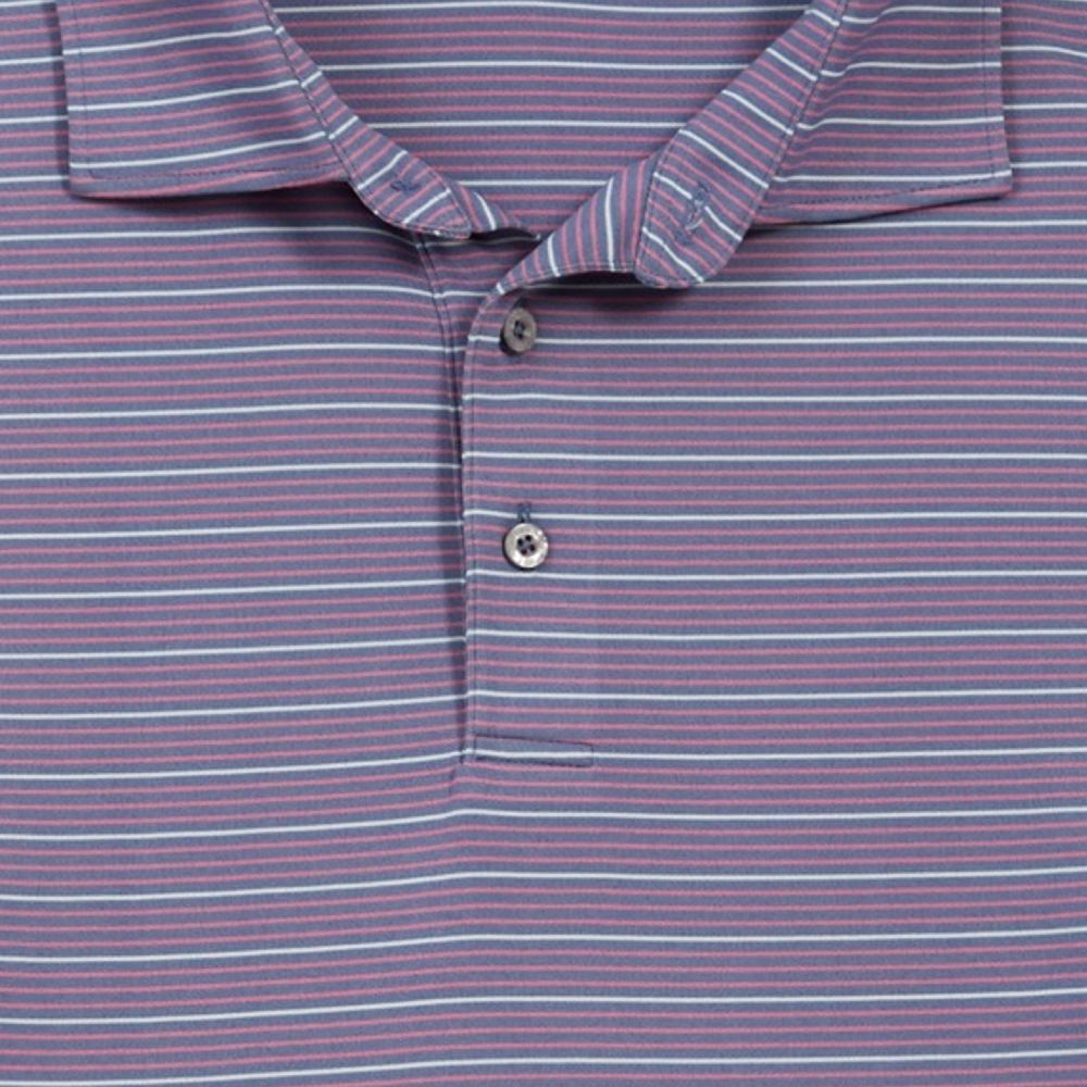 Gradient Stripe Tech Polo in Country Blue by Scott Barber