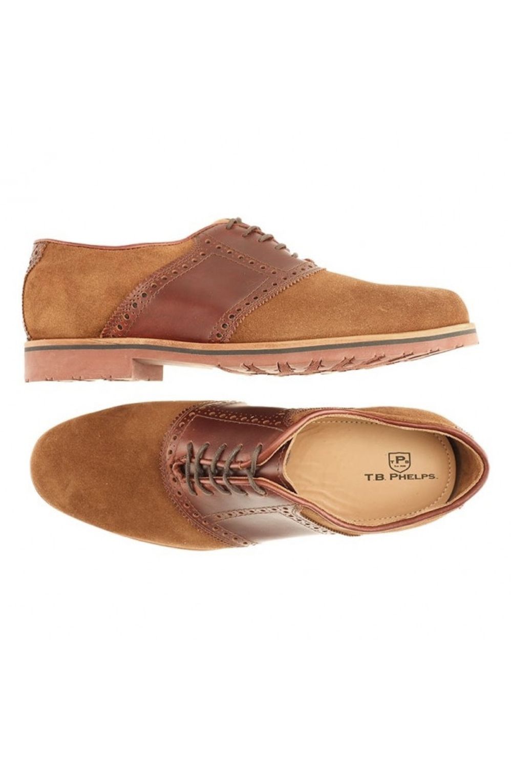 David Oxford Saddle Shoe in Dirty Buck Suede/Briar by T.B. Phelps