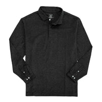 Long Sleeve Polo in Charcoal by Leo Chevalier