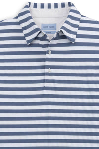 Prep Stripe Performance Polo in Indigo by Scott Barber