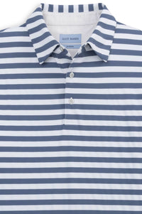 Prep Stripe Performance Polo in Indigo by Scott Barber