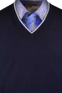 Royal Alpaca V-Neck Sweater in Navy by Peru Unlimited