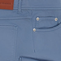 Straight Fit Luxe Sateen 5 Pocket Chino in Country Blue by Scott Barber