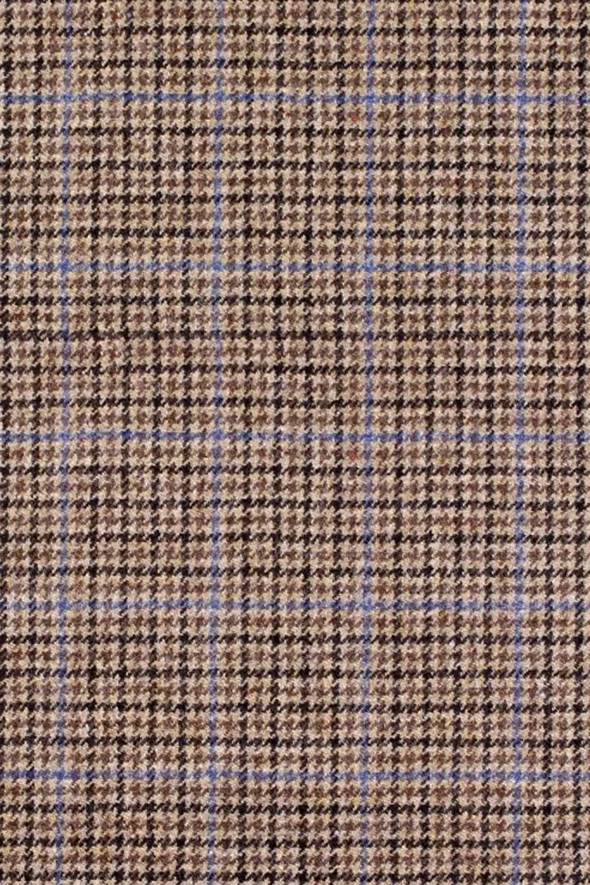 Ivy Modern Wool Houndstooth Check 'Archive Line' Cap in Dark Camel by Wigens