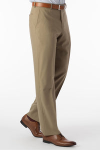 Super 120s Wool Travel Twill Comfort-EZE Trouser in Sand, Size 38 (Dunhill Traditional Fit) by Ballin