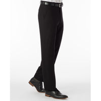 Performance Wool Blend Commuter Bi-Stretch Serge Comfort-EZE Trouser in Black (Flat Front Models) by Ballin