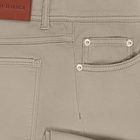 Straight Fit Luxe Sateen 5 Pocket Chino in Khaki by Scott Barber