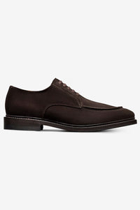 Rivington Apron-Toe Derby Dress Shoe in Bitter Chocolate Suede by Allen Edmonds