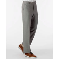 Performance Wool Blend Commuter Bi-Stretch Serge Comfort-EZE Trouser in Grey (Flat Front Models) by Ballin